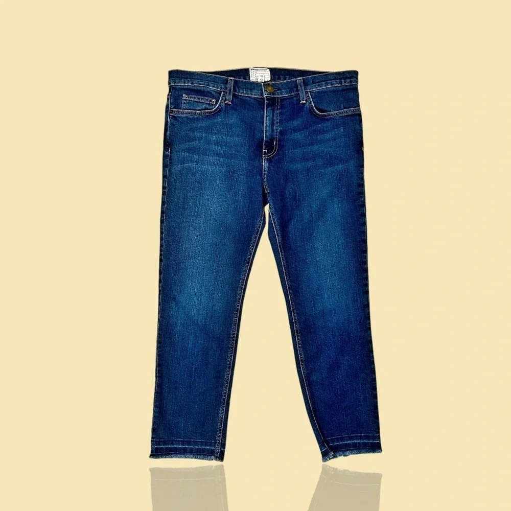 Current/Elliott ‘Propeller’ Relaxed Straight Fit Cropped Released Hem Jeans 30